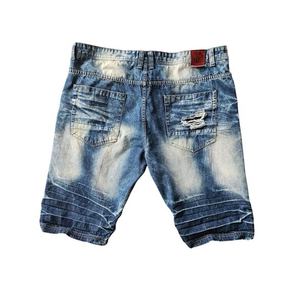 Switch Brand Jean Shorts Sz 42 Vintage RARE Blue Jean Shorts Y2K - Picture 2 of 8